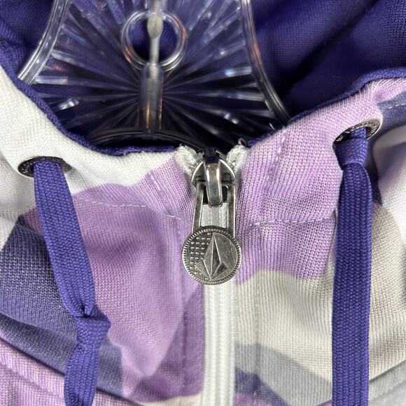 Volcom Hoodie Full Zip Size Large Purple Gray Sweatshirt Jacket - Picture 6 of 8